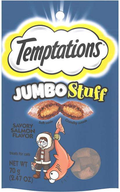 Whiska Temptations Jumbo Stuff Savory Salmon Cat Treats 12/2.47oz {L - 1}798707