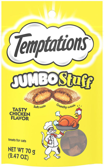 Whiska Temptations Jumbo Stuff Tasty Chicken Flavor Cat Treats 12/2.47oz {L-1}798705 023100121178