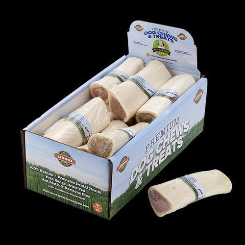 White Beef Bone Medium 3 - 4’ Peanut Butter Filled 25 count - Dog