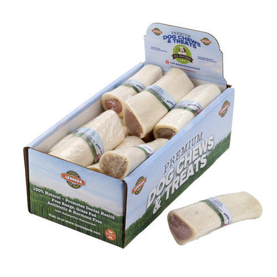 White Beef Bone Peanut Butter Filled Large 6 - 7’ 12 count - Dog