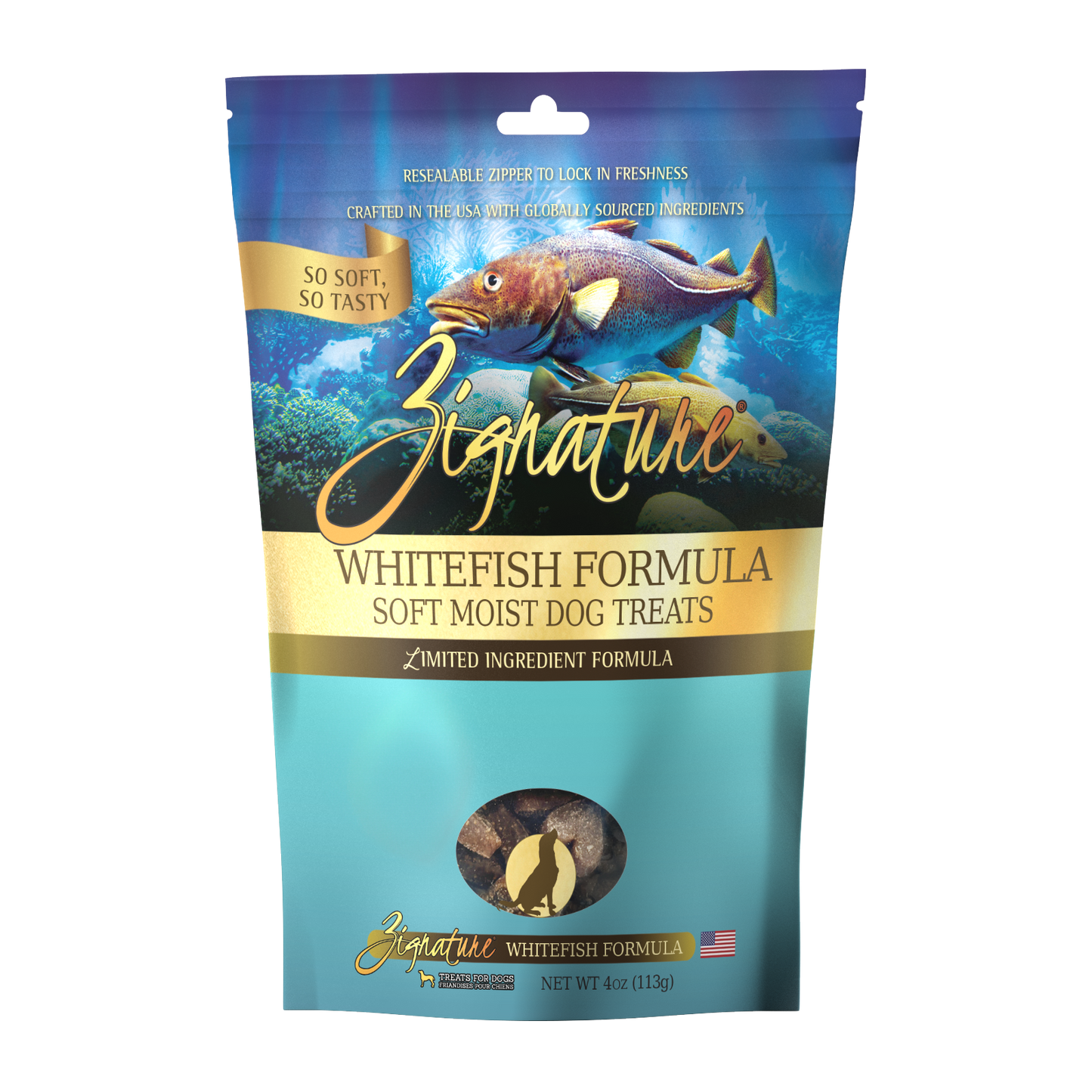 Zignature Whitefish Soft Moist Treats Dog 4 oz