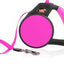 Wigzi Gel Handle Reflective Tape Retractable Leash Large Pink {L-x} 748059 019962072048