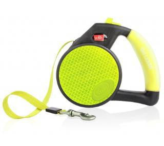 Wigzi Gel Handle Reflective Tape Retractable Leash Large Yellow {L-x} 748062 019962072345