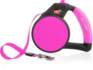 Wigzi Gel Handle Reflective Tape Retractable Leash Medium Pink {L - x} 748055 - Dog