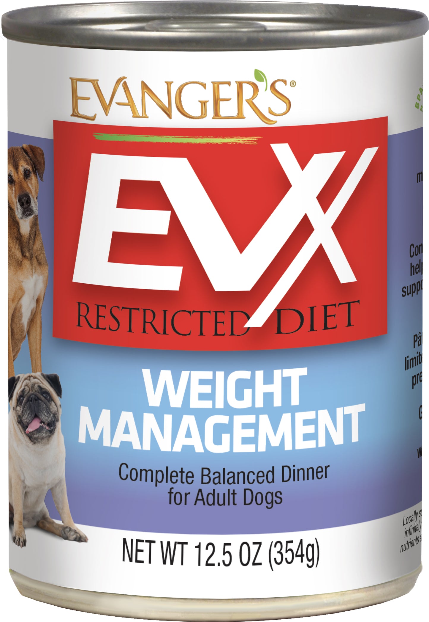 Evanger's EVx Restricted Diet Weight Management Wet Dog Food 12ea/12.5 oz 077627202018