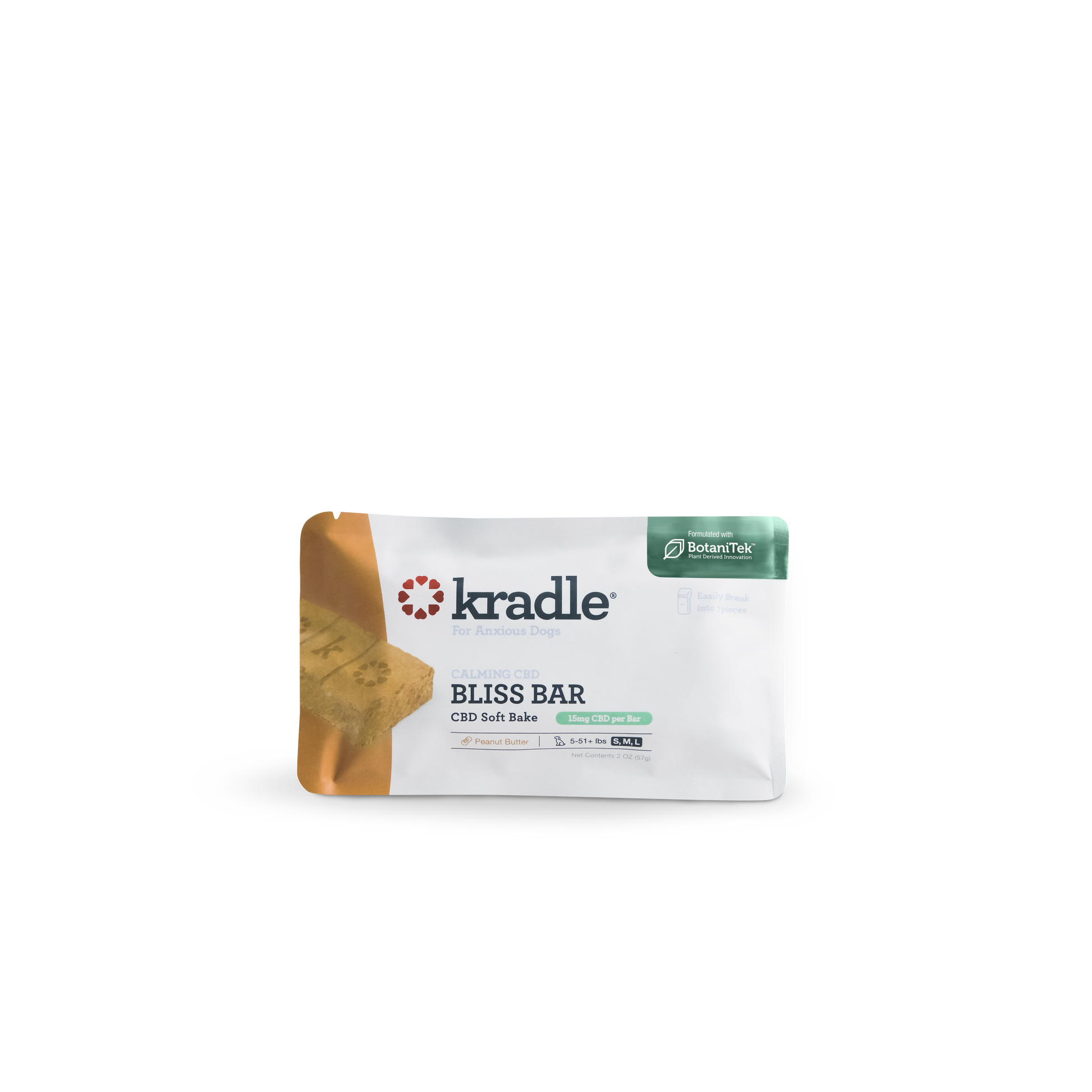 Kradle Calming CBD Soft Bake Bliss Bars 15MG Peanut Butter 2 ct 850015561320