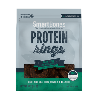 SmartBones Protein Rings Dog Treat Duck, Flax Seed, & Pumpkin 5 oz 892383005488