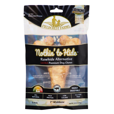 Fieldcrest Farms Nothin' To Hide Ultra Wishbone Dog Treat Beef 7 in, 1 pk 810002633065