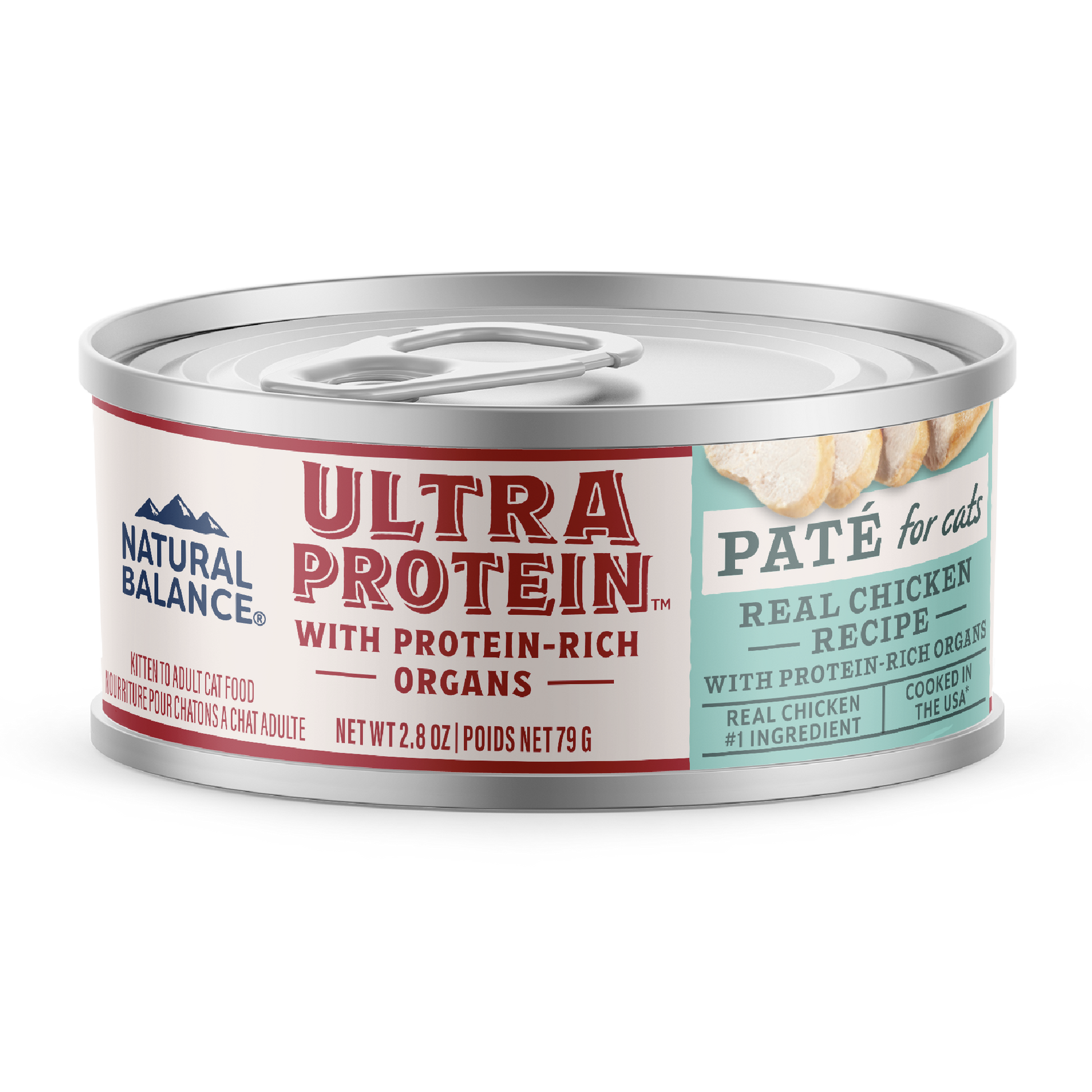 Natural Balance Pet Foods Ultra Protein Pate Canned Cat Food Chicken 24ea/2.8 oz 723633006972
