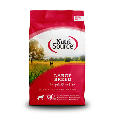 NutriSource Large Breed Dry Dog Food Beef & Rice 26 lb 073893268109