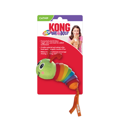 KONG Bat-A-Bout Clackz Caterpillar Cat Toy 035585530093
