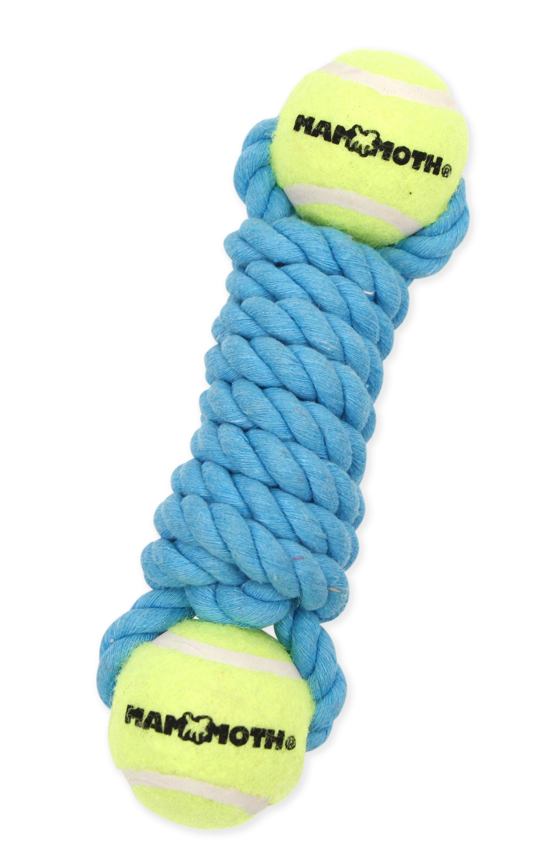 Mammoth Pet Products Twister Bone w/2 Tennis Balls Dog Toy Blue Mini, 7.5 in 746772530009