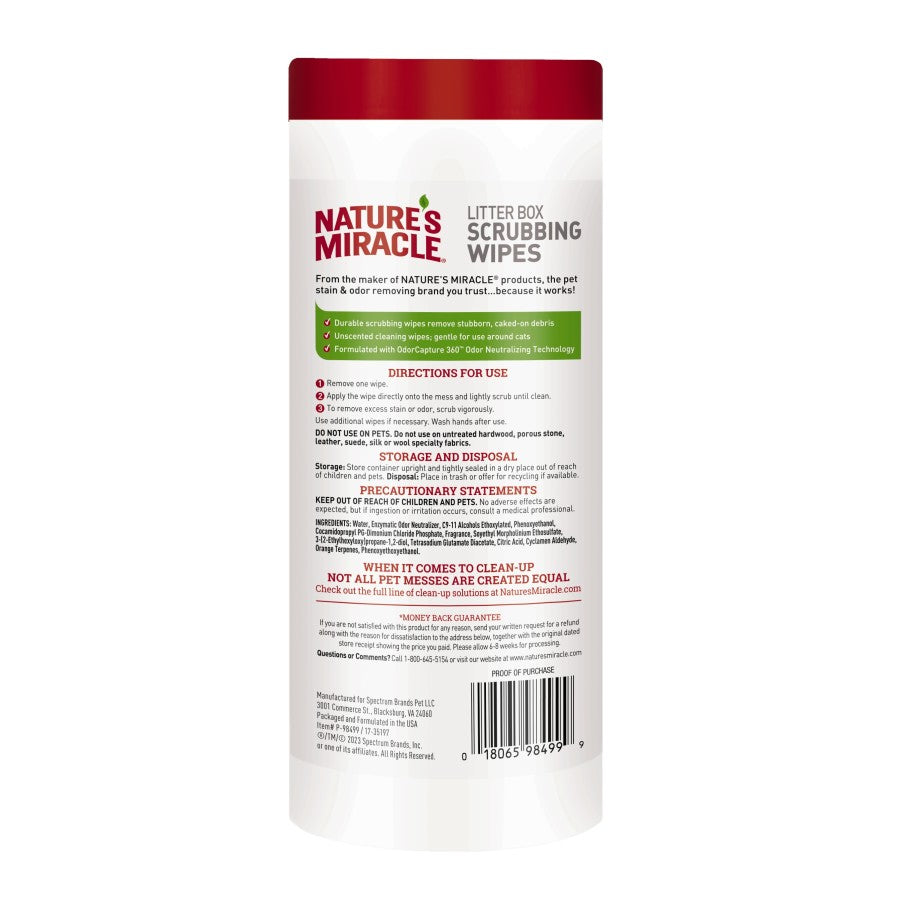 Nature's Miracle Litter Box Scrubbing Wipes 30ct