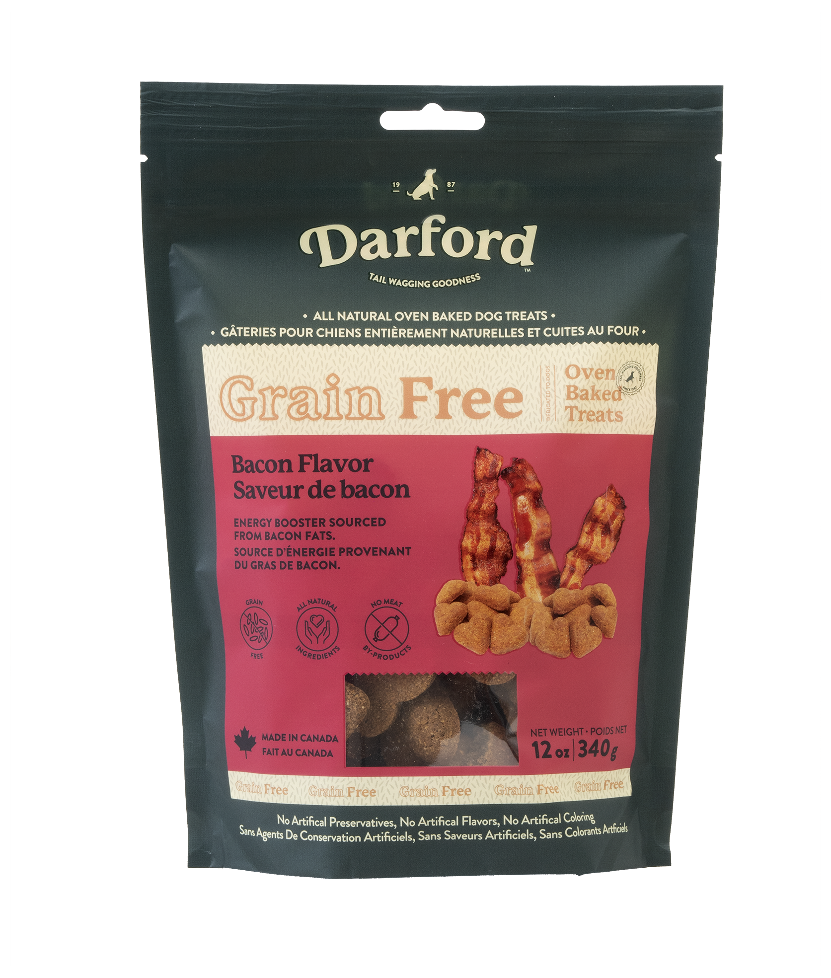 Darford Grain Free Dog Biscuits Bacon Recipe Regular Bacon 12 oz 064863012648