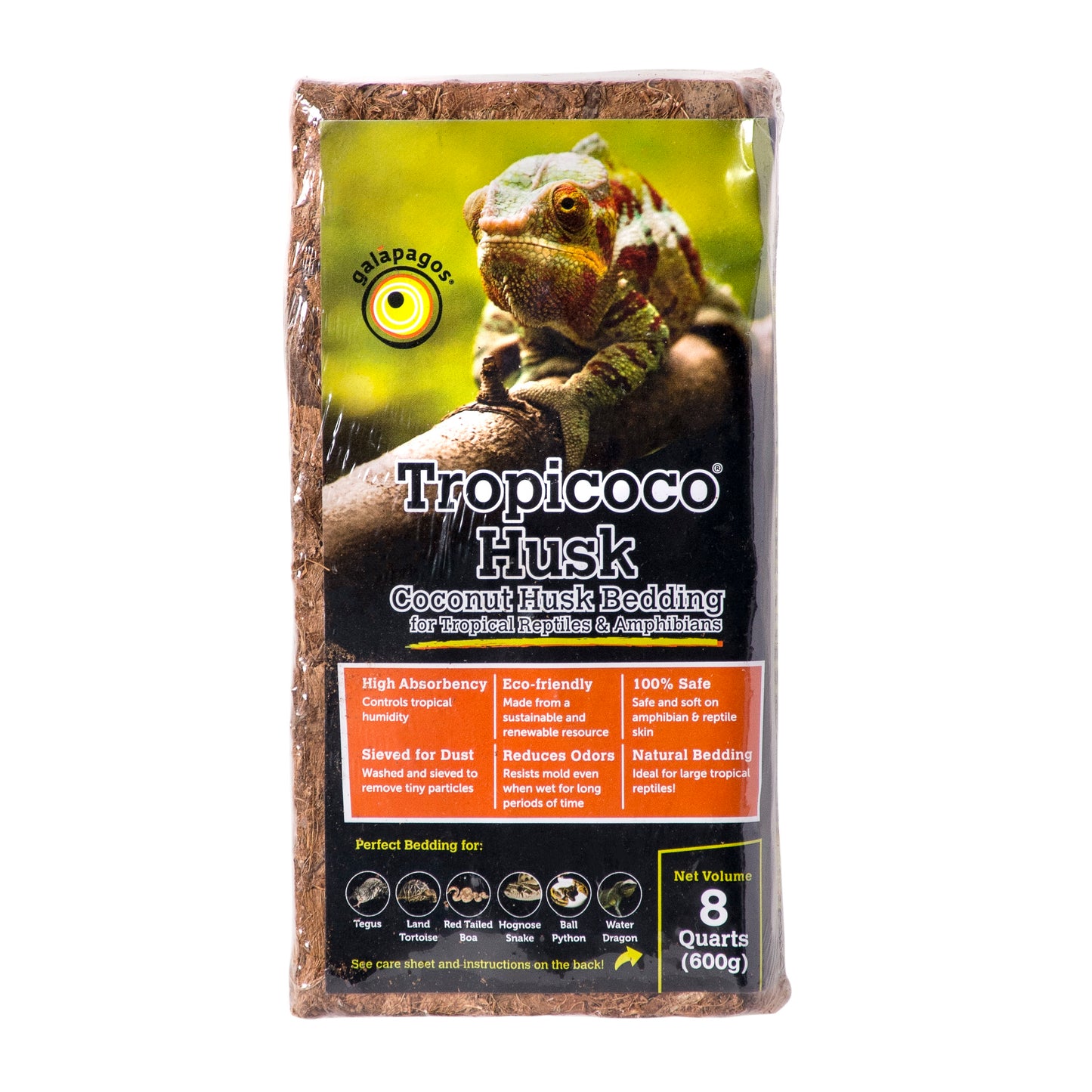 Galapagos Tropicoco Coconut Husk Natural Bedding Compressed Brick 8 qt 759834050209