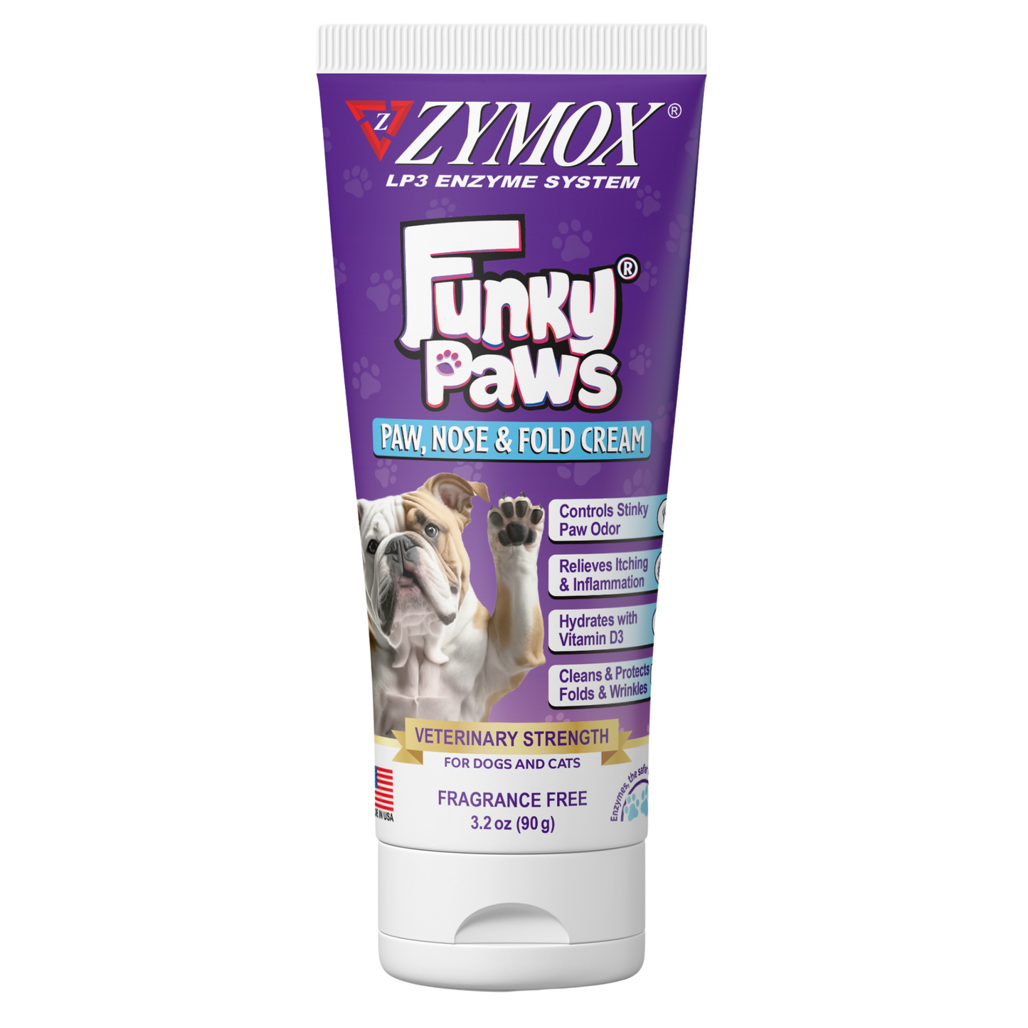 Zymox Funky Paws Paw, Nose & Fold Cream 3.2 oz 667334000078