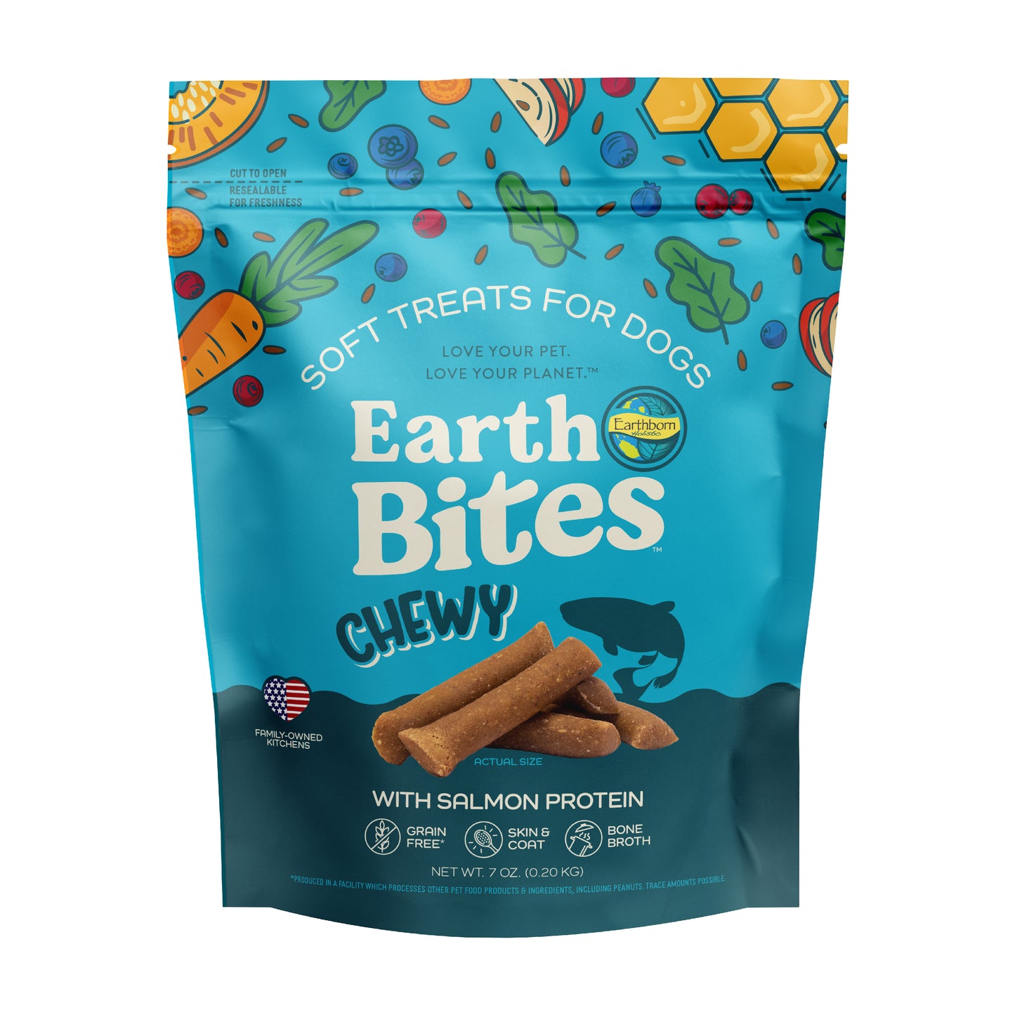 Earthborn Holistic EarthBites Chewy Soft Dog Treats Salmon 7 oz 034846723816