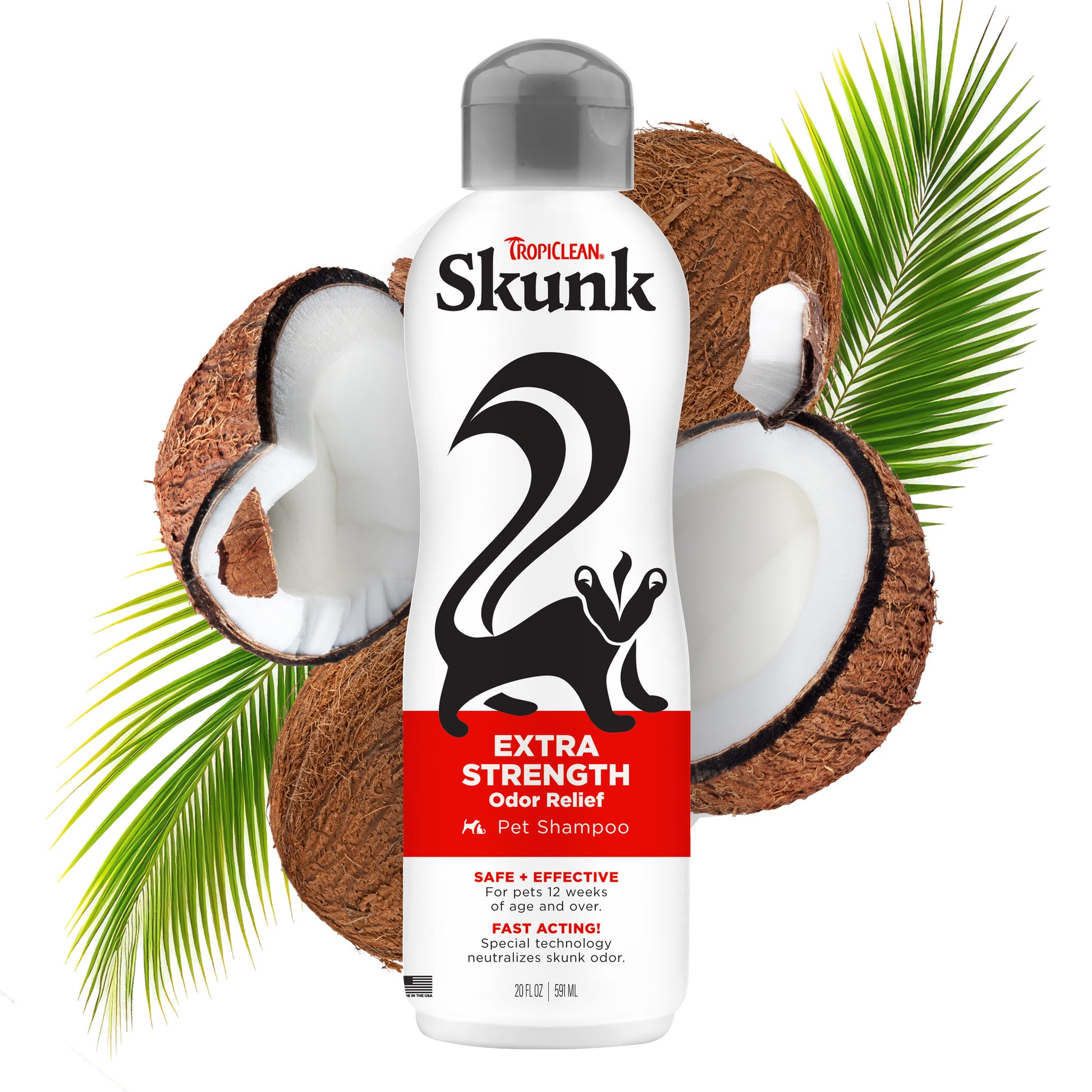 TropiClean Skunk Odor Control Dog Shampoo 20 oz 645095008281