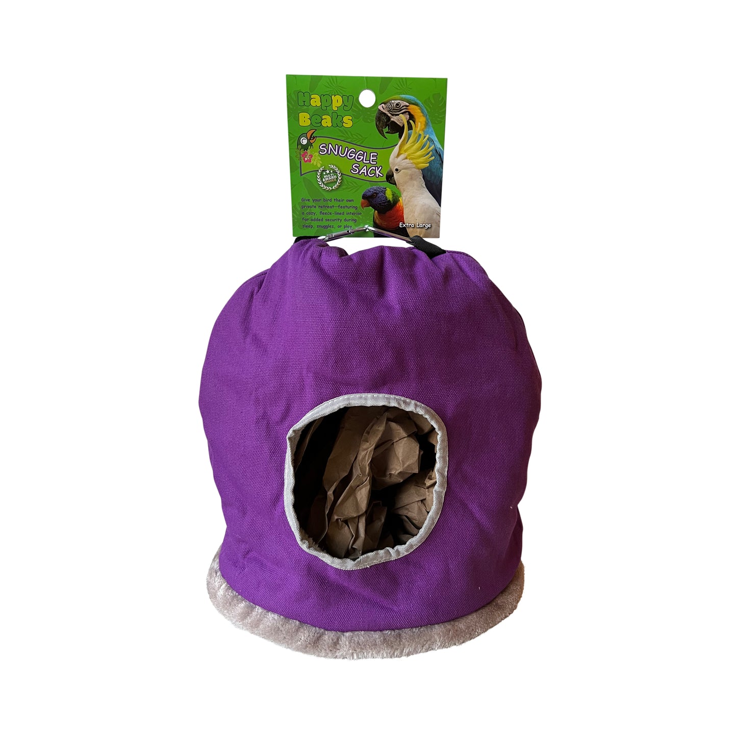 A & E Cages Happy Beaks Snuggle Sack Bird Hut Assorted Color X-Large 644472001839