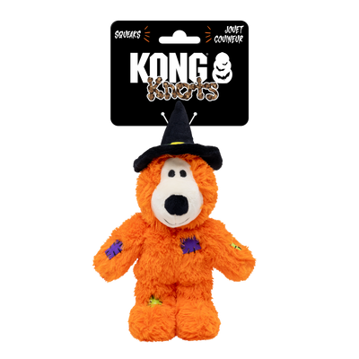 KONG Halloween Wild Knots Witch Bear Dog Toy Orange Small, Medium 035585541167