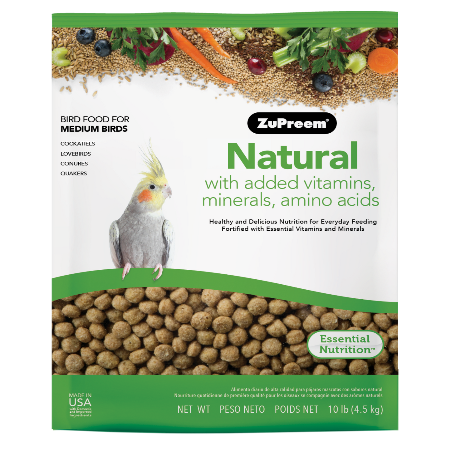 ZuPreem Natural Bird Food Cockatiels 10 lb 762177000138