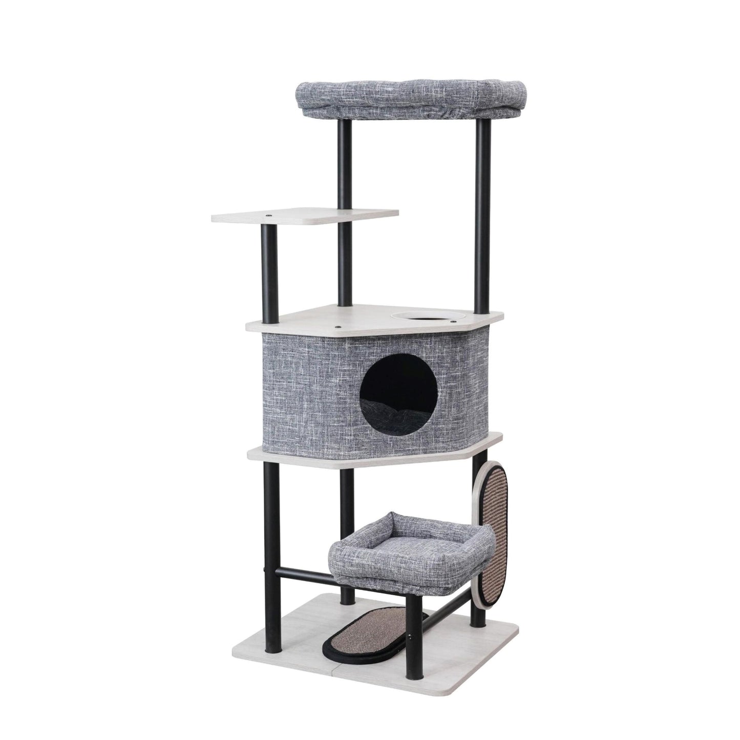 PetPals Grayson Industrial Style Cat Tree Grey 61 in 818483018326