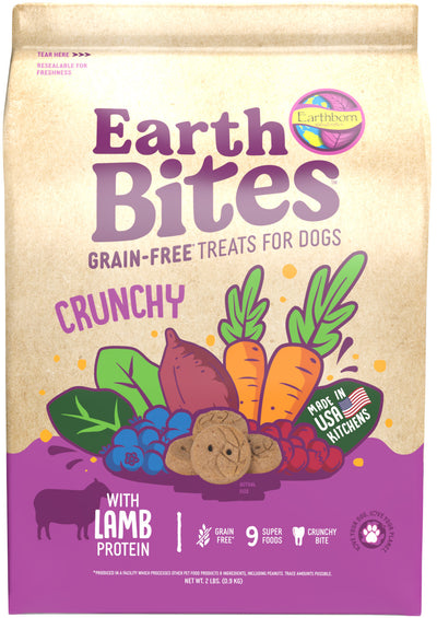 Earthborn Holistic EarthBites Crunchy Dog Treats Lamb & Pumpkin 2 lb 034846723656