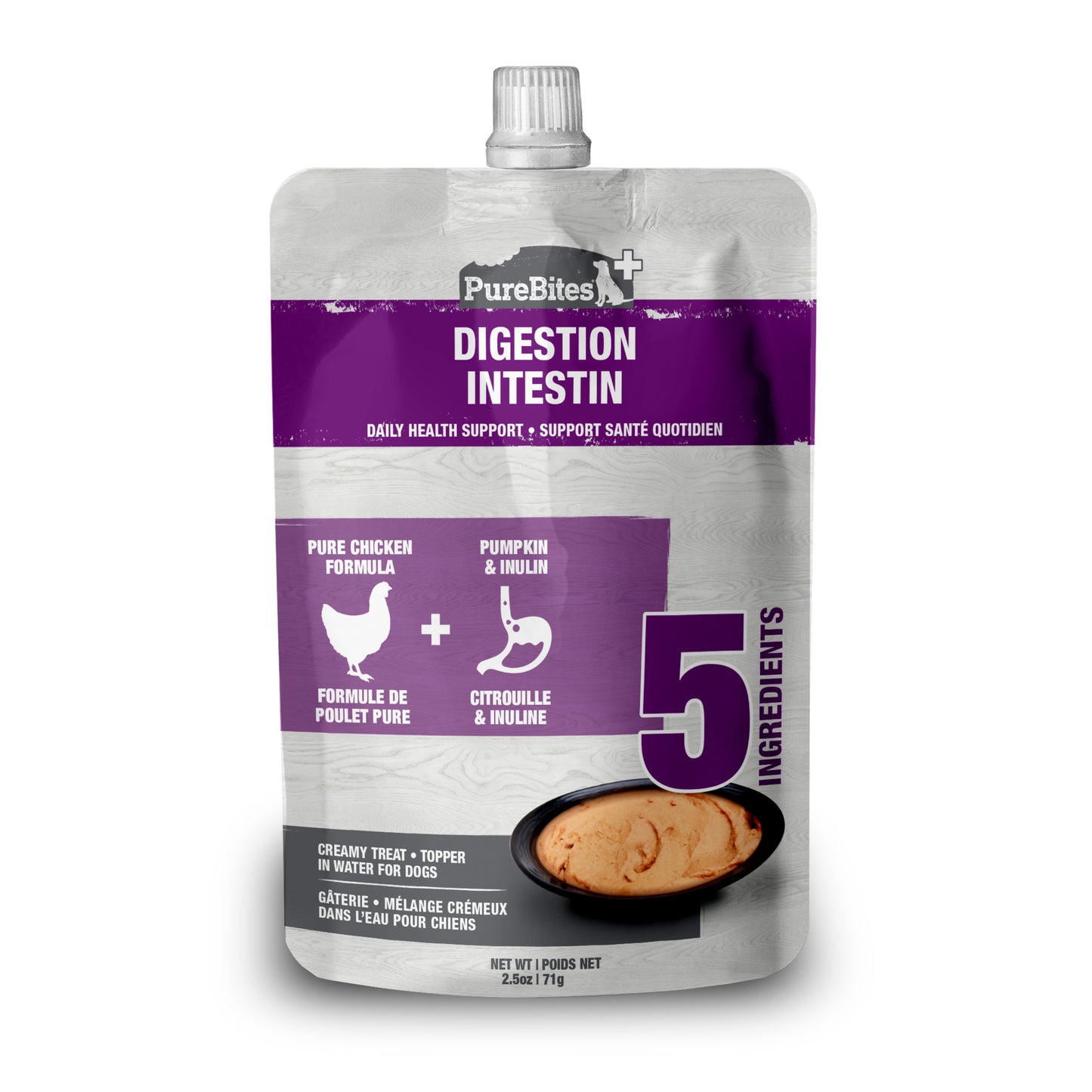 PureBites + Squeezables Gut & Digestion Dog Treat/Supplement 15ea/2.5 oz 878968002776