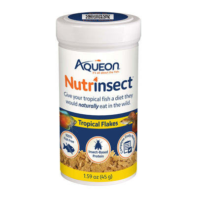 Aqueon Nutrinsect Fish-Free Fish Food Tropical Flakes 1.59 oz 015905002424