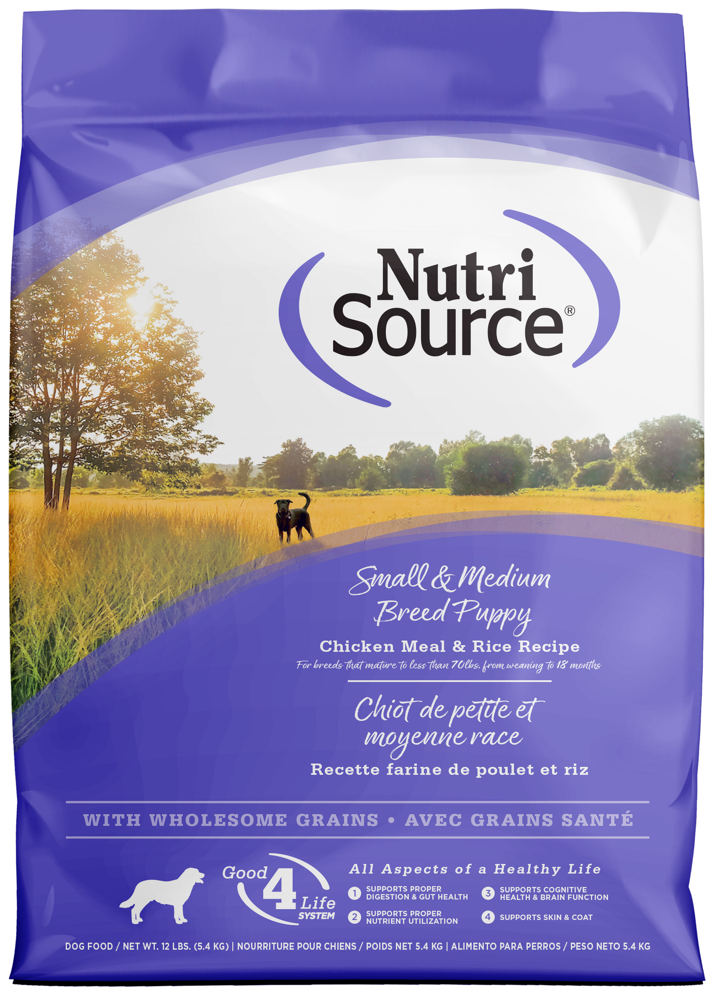 NutriSource Small & Medium Breed Puppy Dry Dog Food Chicken & Rice 12 lb 073893263043