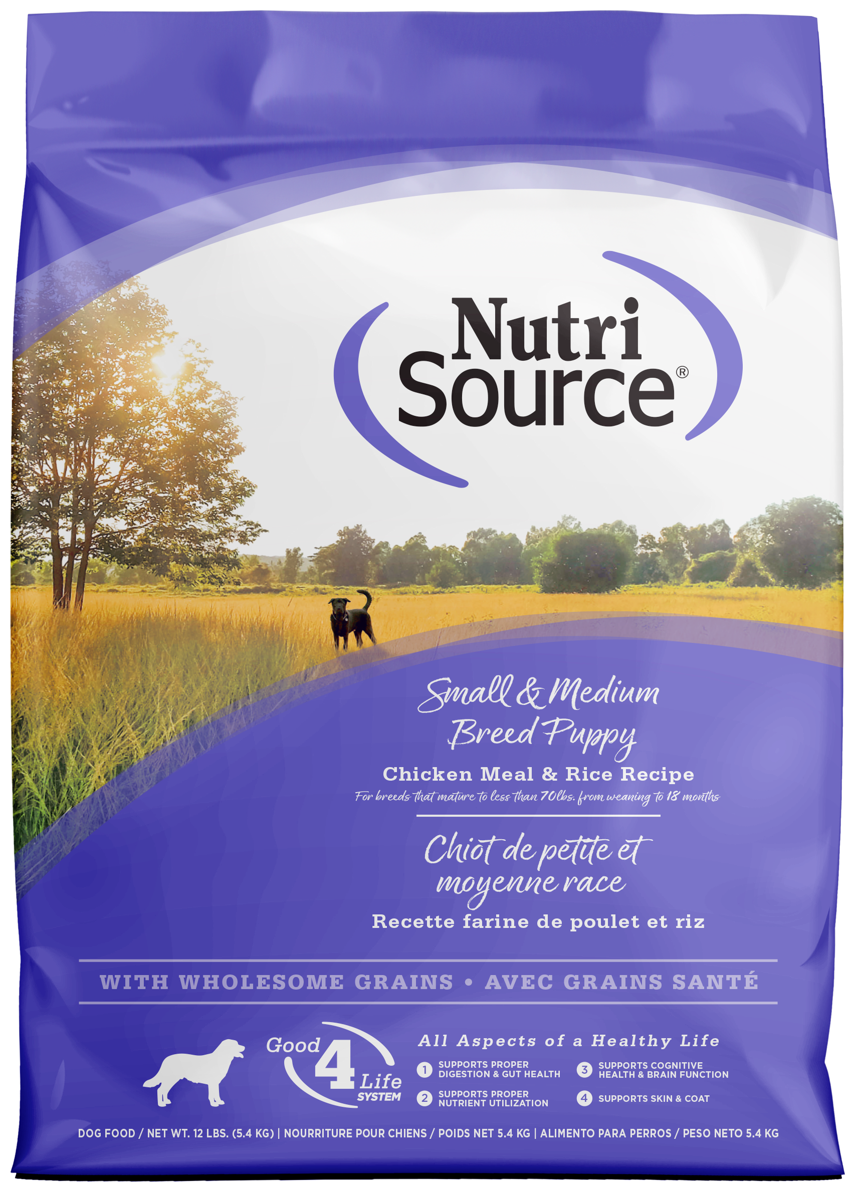 NutriSource Small & Medium Breed Puppy Dry Dog Food Chicken & Rice 12 lb 073893263043