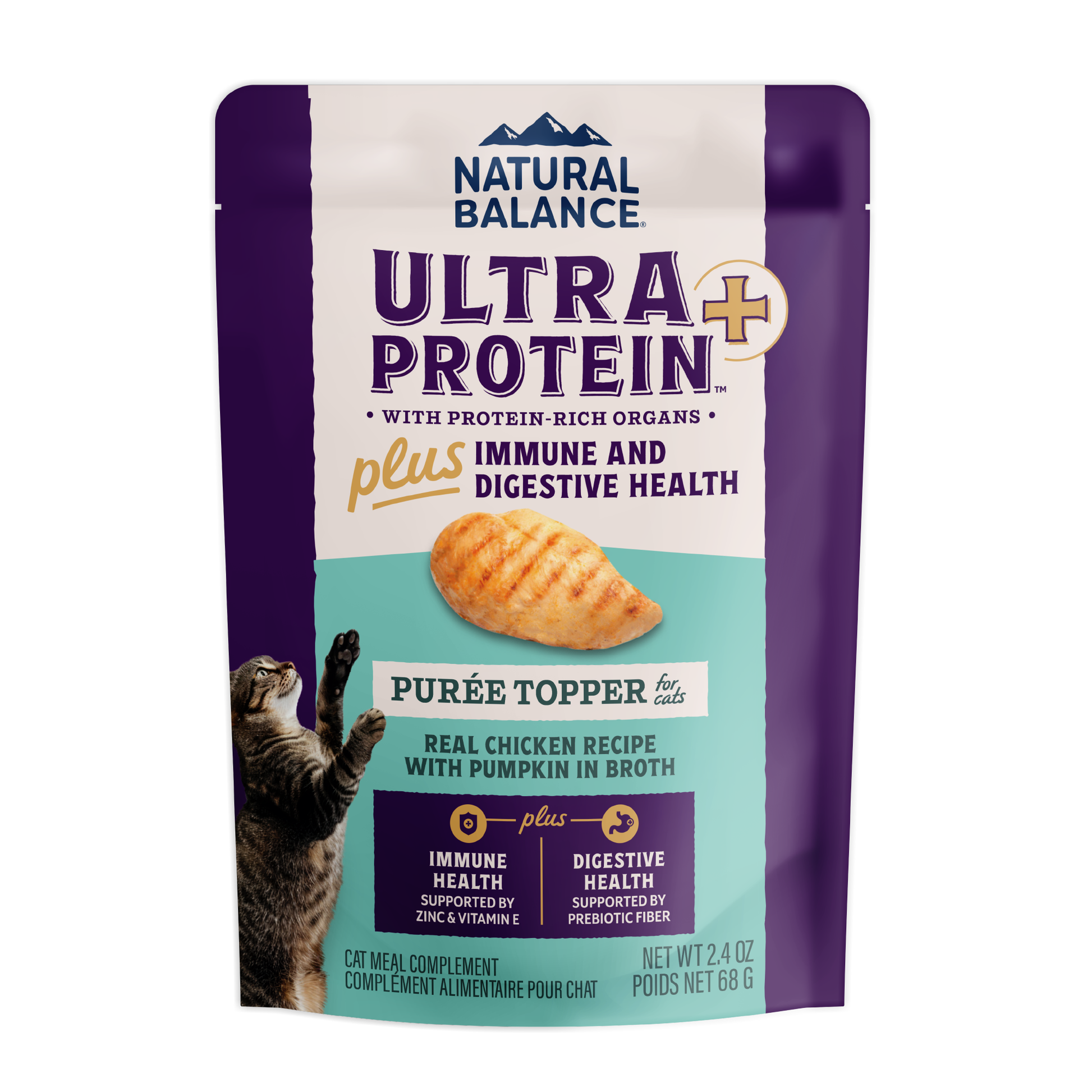 Natural Balance Pet Foods Ultra Protein Plus Immune & Digestive Cat Food Topper 24ea/2.4 oz 723633006958