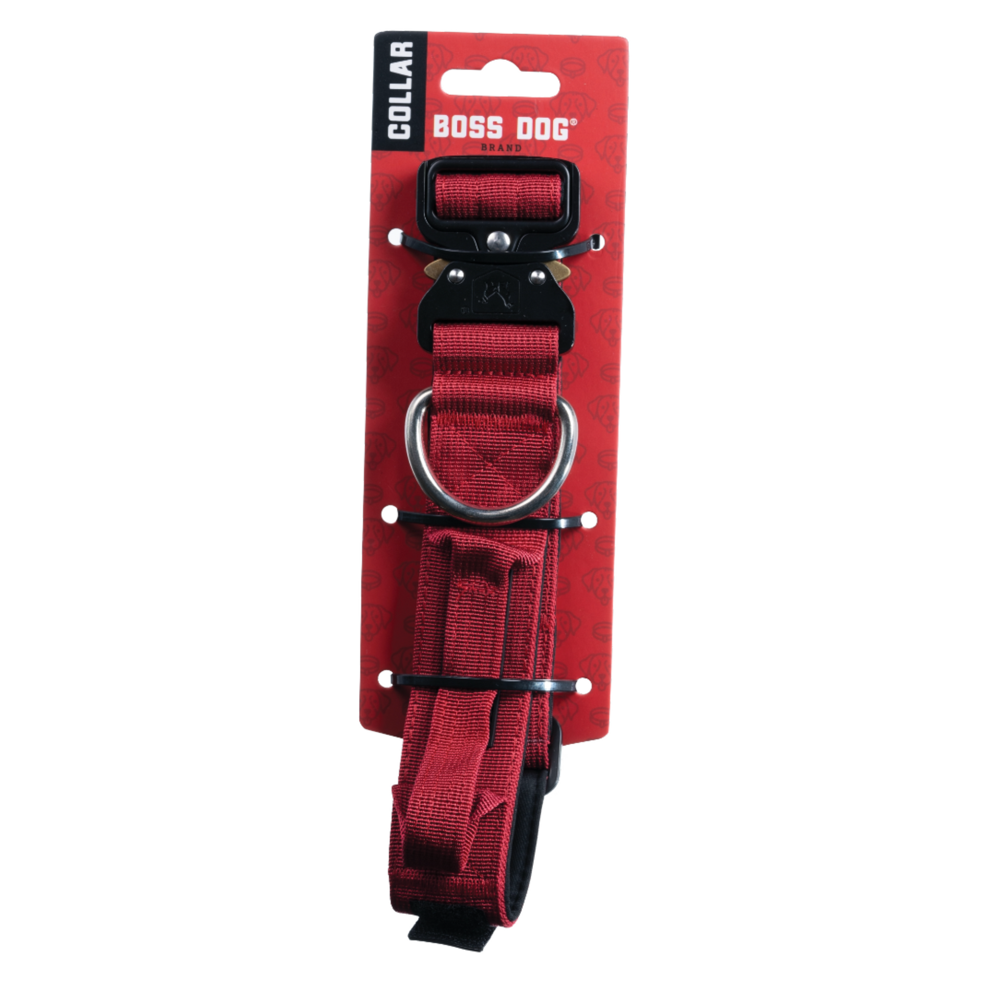 Boss Dog Tactical Adjustable Dog Collar Red Large, 17-22 in 850010391892