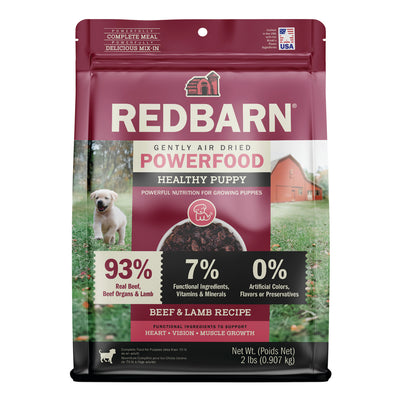 Redbarn Pet Products Gently Air Dried Powefood Healthy Puppy Beef & Lamb Dry Dog Food Beef & Lamb 2 lb 785184120712