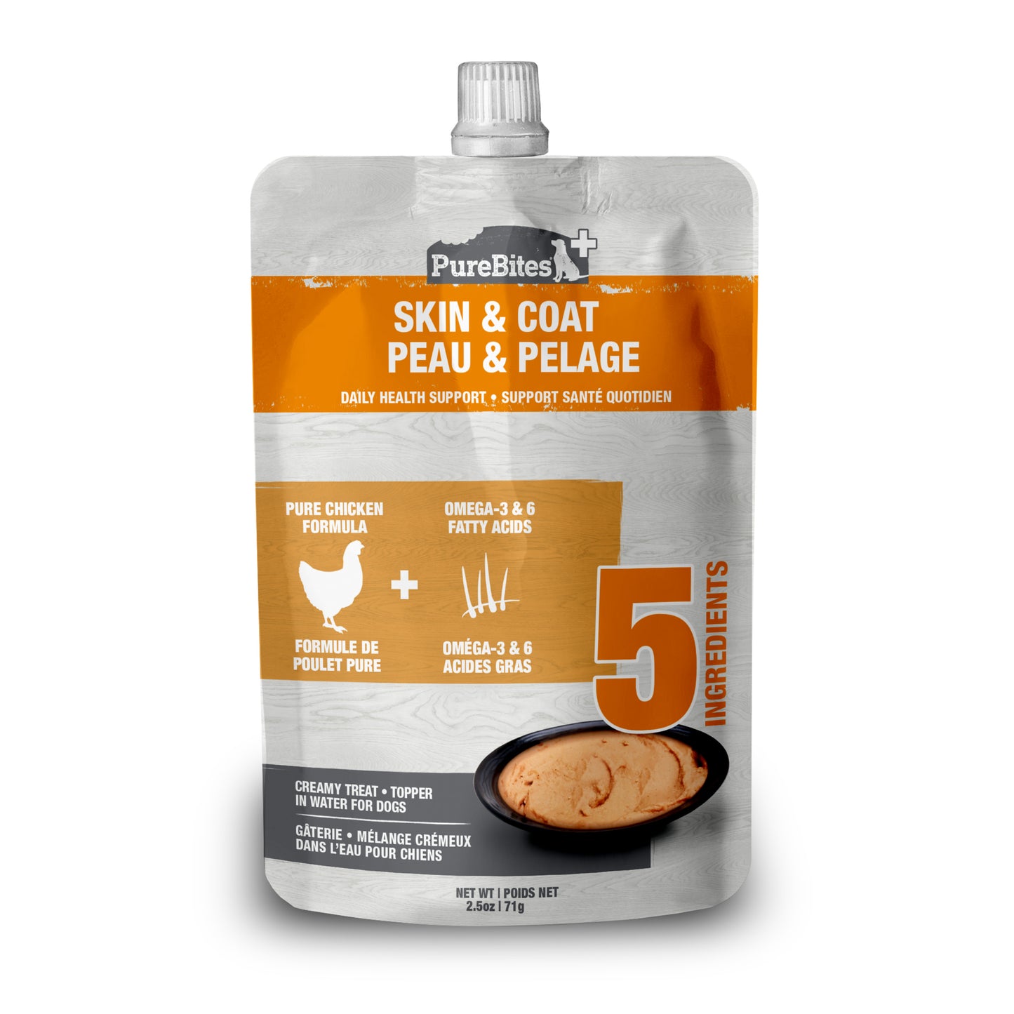 PureBites + Squeezables Skin & Coat Dog Treat/Supplement 15ea/2.5 oz 878968002769