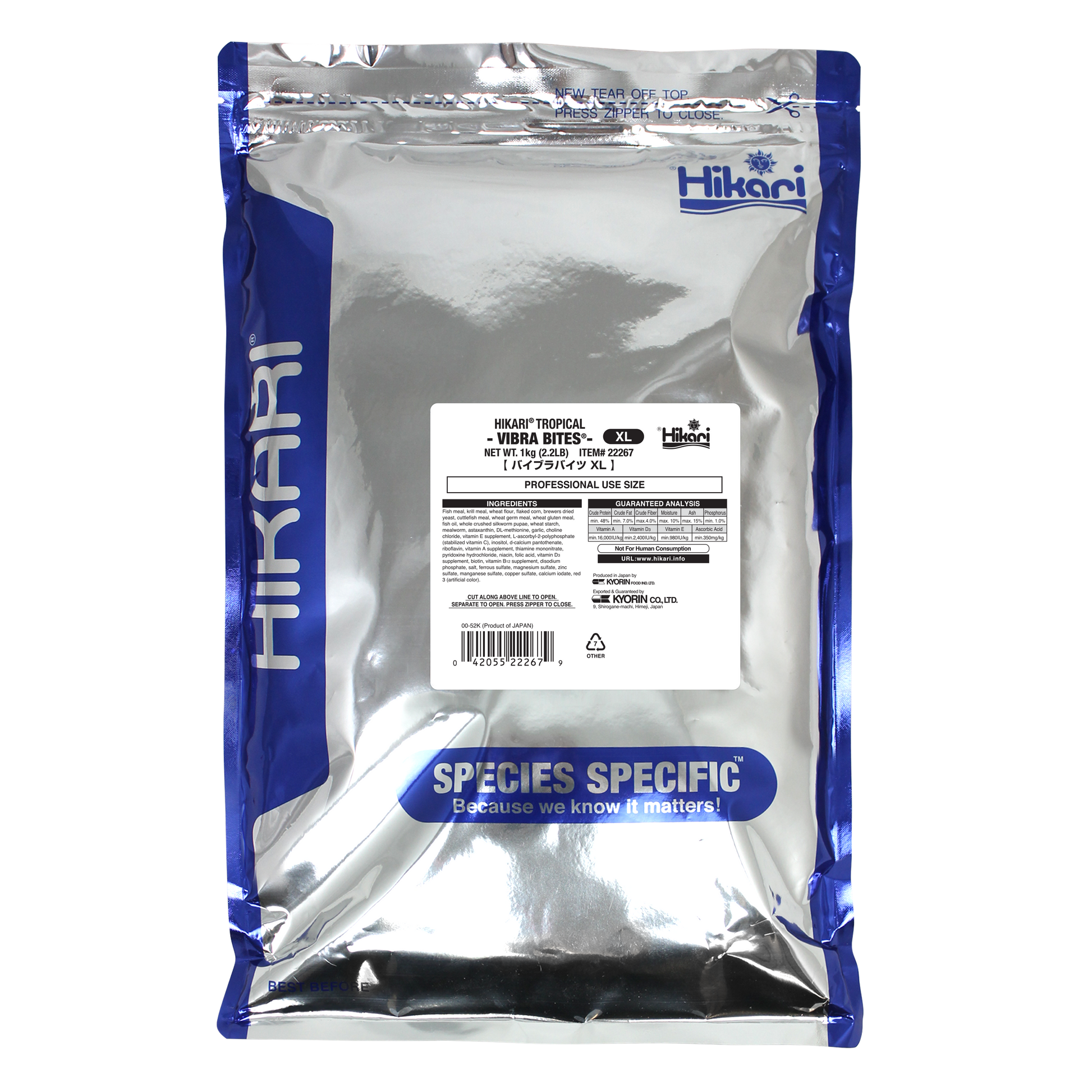 Hikari USA Vibra Bites Tropical Fish Food 2.2 lb, X-Large 042055222679