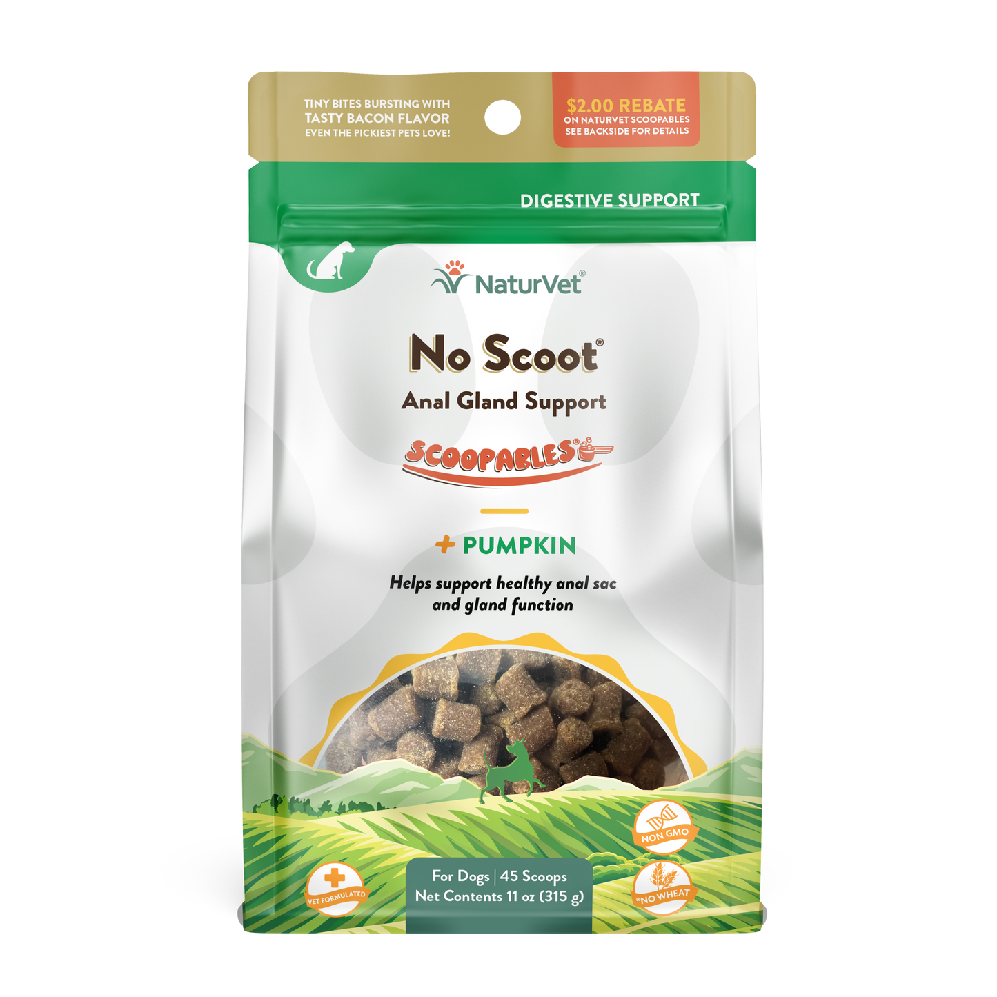 NaturVet Scoopables No Scoot Anal Gland Support For Dogs 11 oz 797801605342