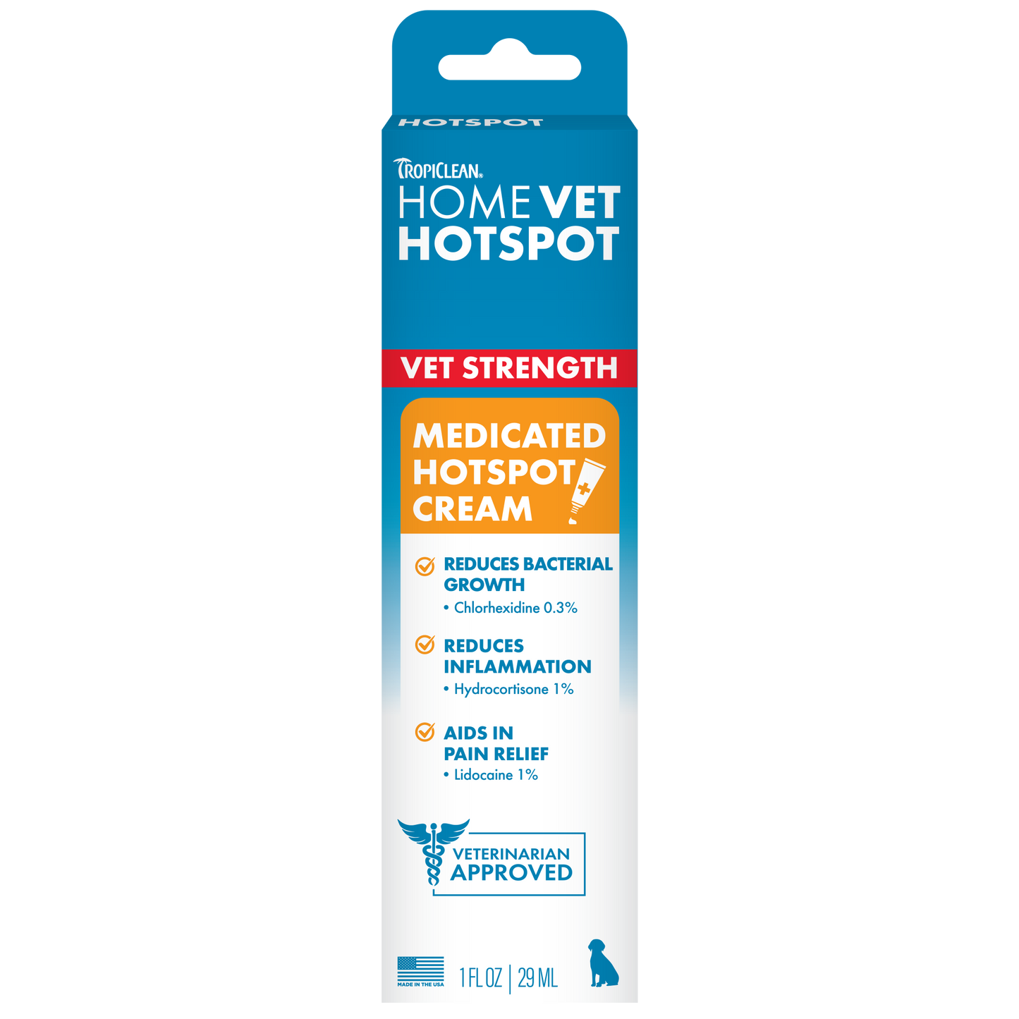 TropiClean HomeVet Medicated Hot Spot Cream 1 oz 645095009097