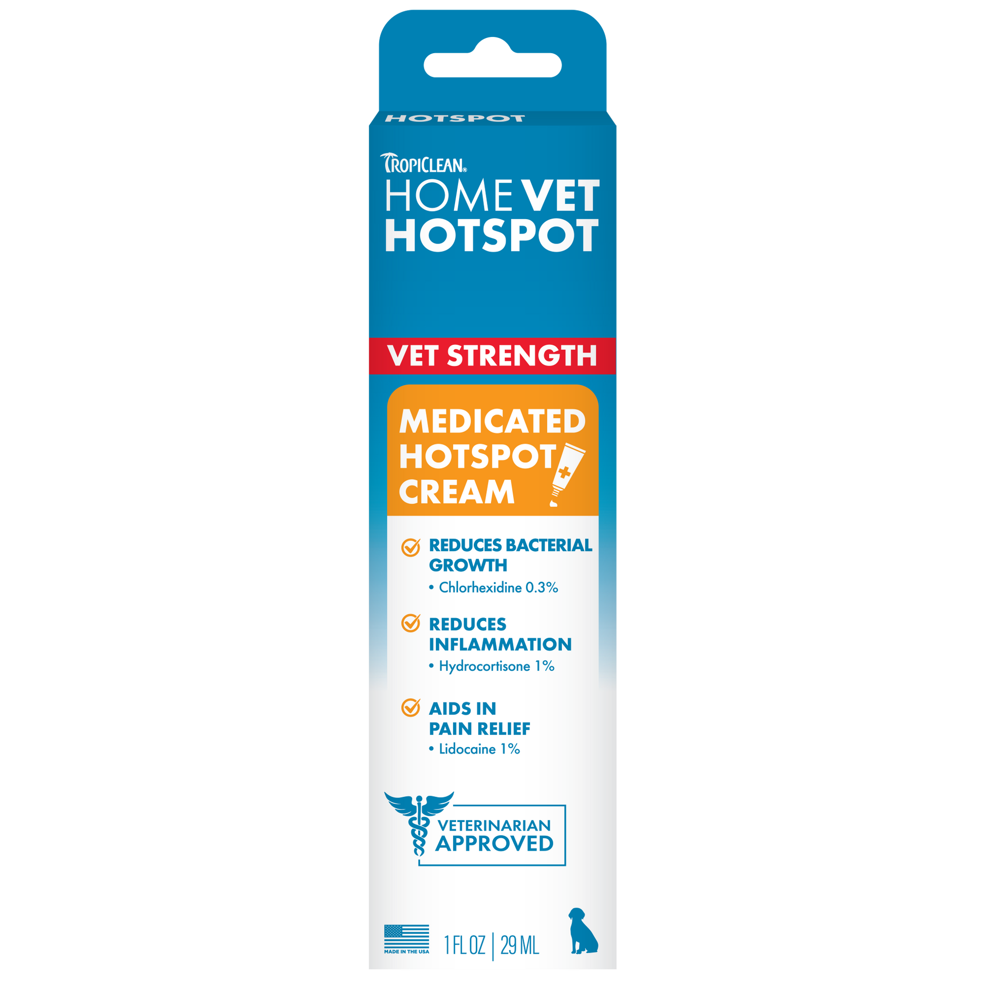 TropiClean HomeVet Medicated Hot Spot Cream 1 oz 645095009097