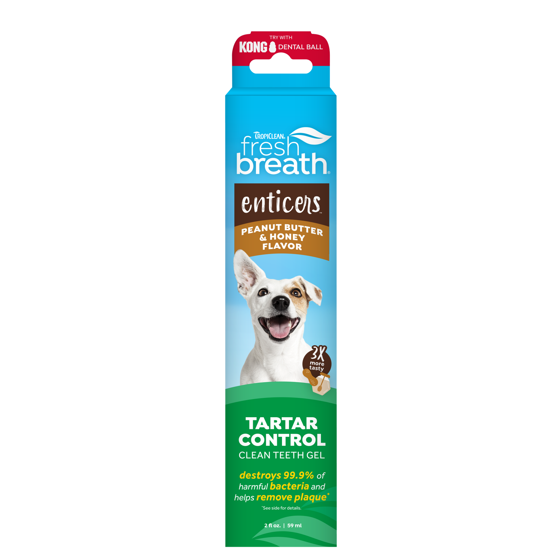 TropiClean Fresh Breath Enticers Teeth Clean Gel Peanut Butter & Honey 2 oz 645095006423