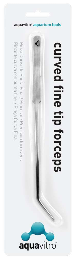 aquavitro Stainless Steel Curved Fine Tip Forceps Aquarium Tool Silver 9.5 in 000116768702
