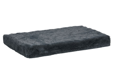 Fur Haven Pet Products Plush Faux Fur Crate 2" Ortho Pet Mat Gray X-Small, 22In X 13 in 842229132625
