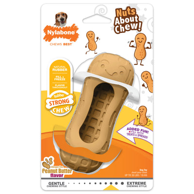 Nylabone Strong Chew Fillable Peanut Dog Toy Peanut Butter Medium/Wolf - Up To 35 Lbs. (1 ct) 018214855187