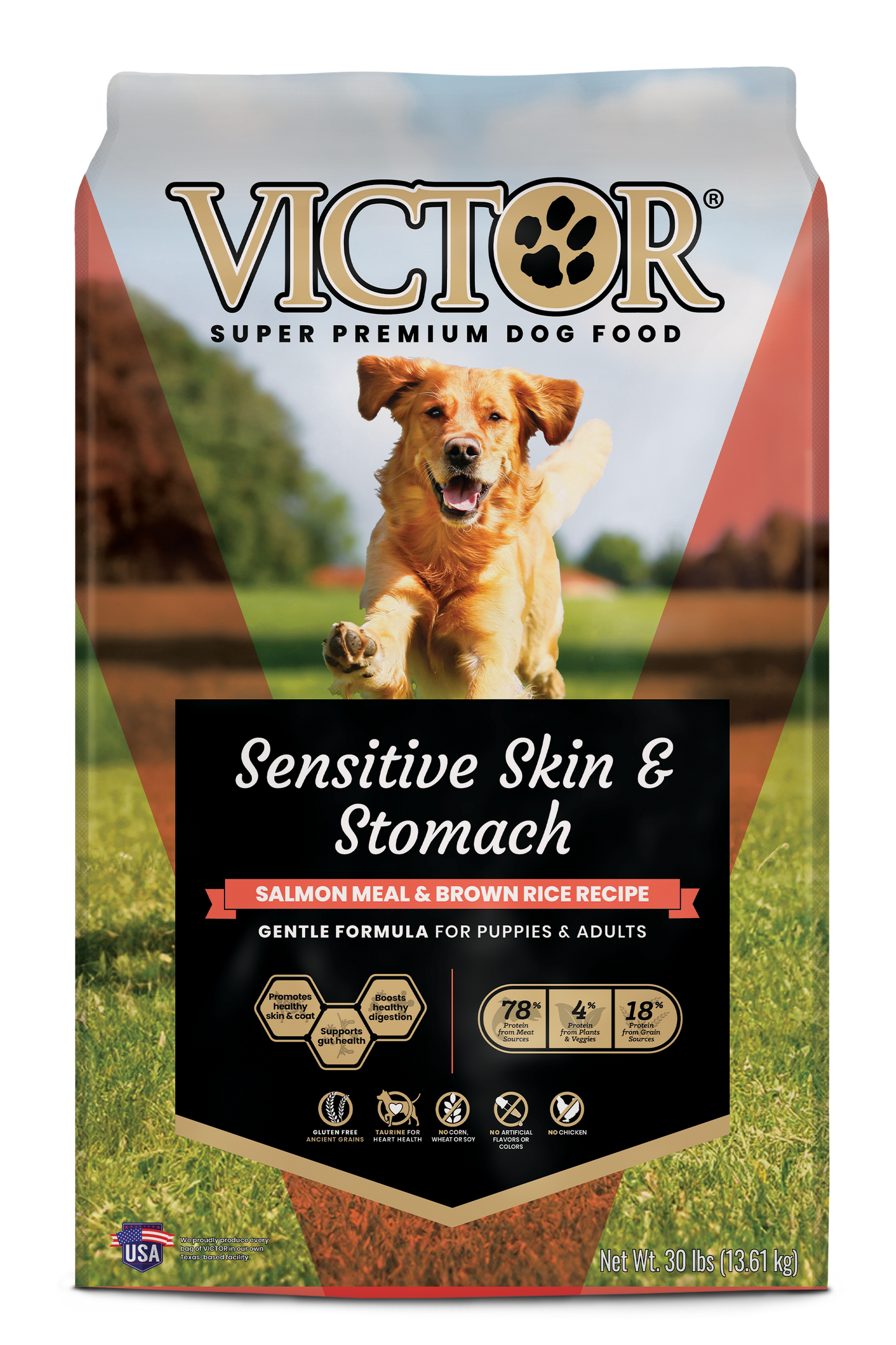 Victor Super Premium Dog Food Sensitive Skin & Stomach Salmon & Brown Rice 30 lb 899944446414