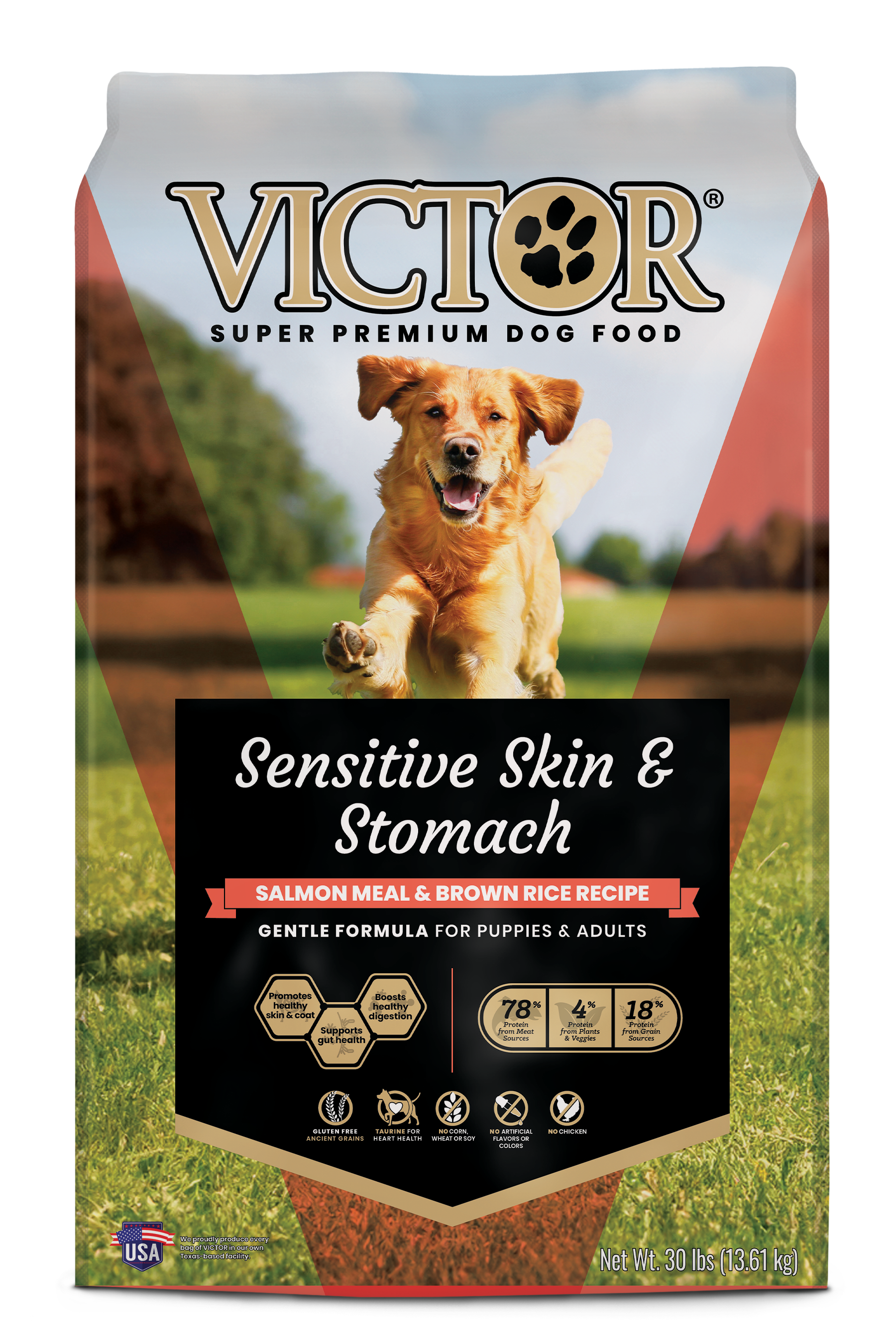 Victor Super Premium Dog Food Sensitive Skin & Stomach Salmon & Brown Rice 30 lb 899944446414