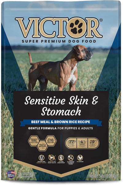 Victor Super Premium Dog Food Sensitive Skin & Stomach Beef & Brown Rice 5 lb 899944446360