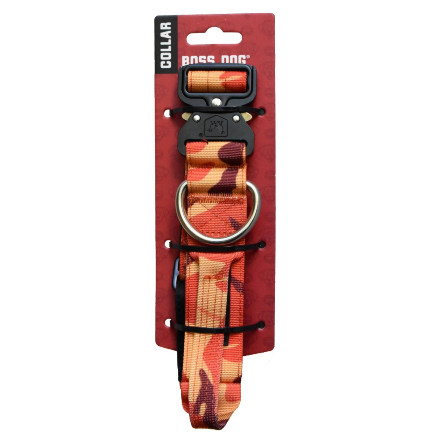 Boss Dog Tactical Adjustable Dog Collar Orange Camo Large, 17-22 in 850030579157