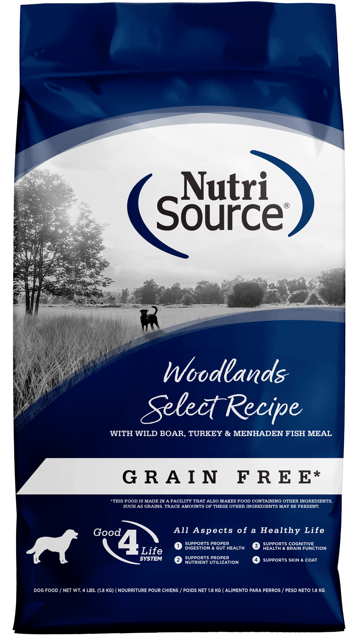 NutriSource Select Recipe Grain Free Dry Dog Food Woodlands Select 4 lb 073893298083