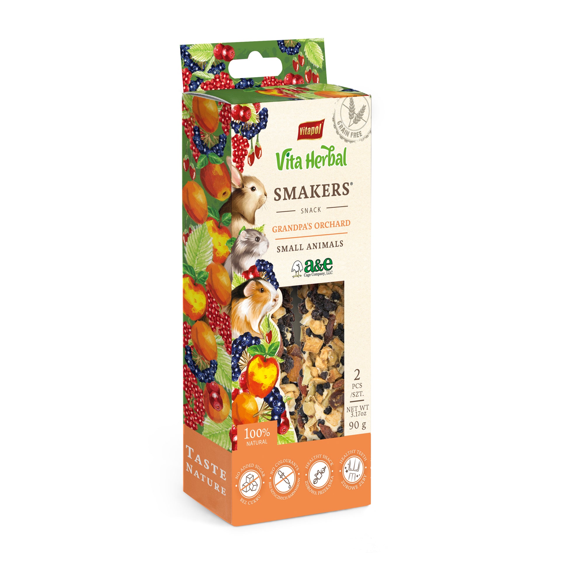 A & E Cages Vitapol Vita Herbal Smakers Grandpa's Orchard Small Animal Treat 2 pk 644472006322
