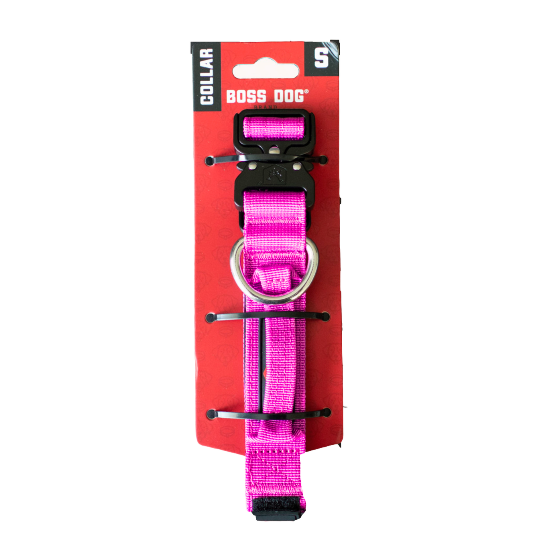 Boss Dog Tactical Adjustable Dog Collar Hot Pink Small 850036272939
